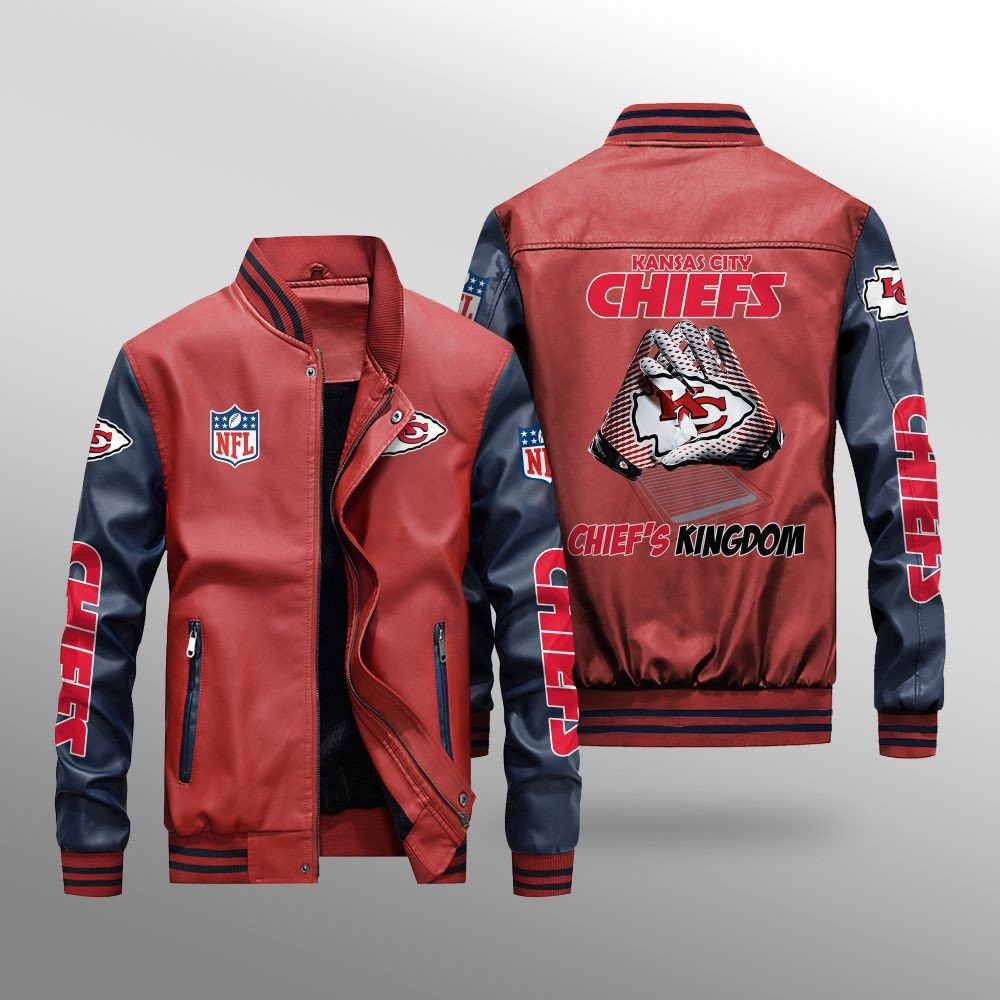 Kansas City Chiefs Leather Bomber Jacket BG01 – Sportique-shop.com