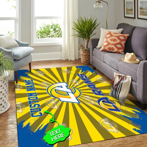 Los Angeles Rams Personalized Premium Rectangle Rug 59 - Image 2