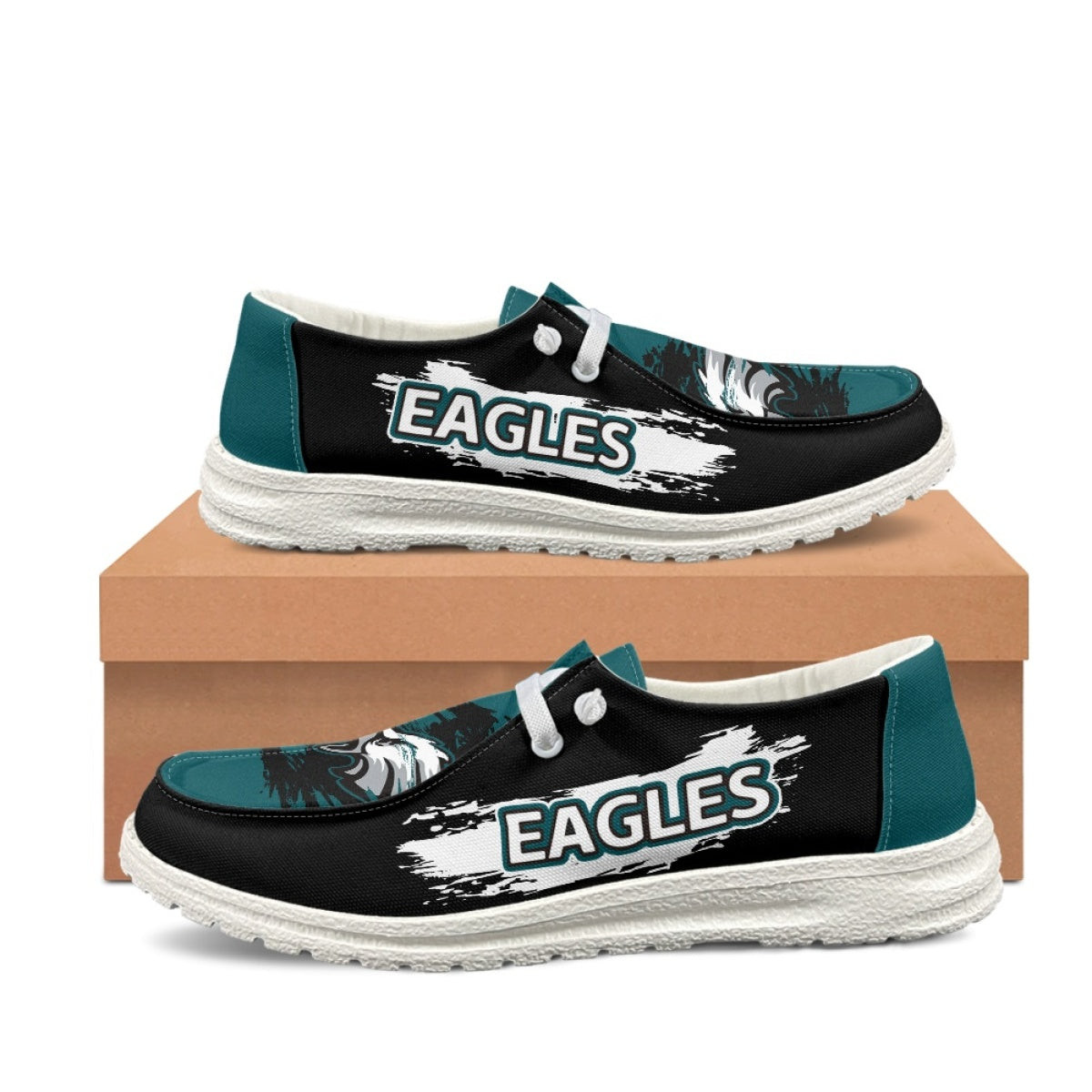 Philadelphia Eagles Moccasin Slippers - Hey Dude Shoes Style 