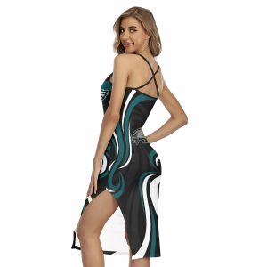 Philadelphia Eagles All-Over Print Women's Back Cross Cami Dress –  Black-ASF Clothing