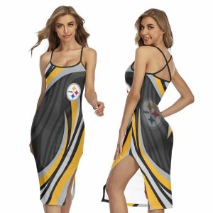 Yoycol Pittsburgh Steelers - Women's Back Cross Cami Dress L / White