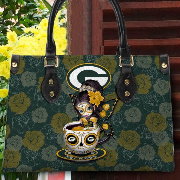 Green Bay Packers Personalized Leather Hand Bag BB59 - Image 2