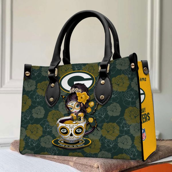 Green Bay Packers Personalized Leather Hand Bag BB59 - Image 3