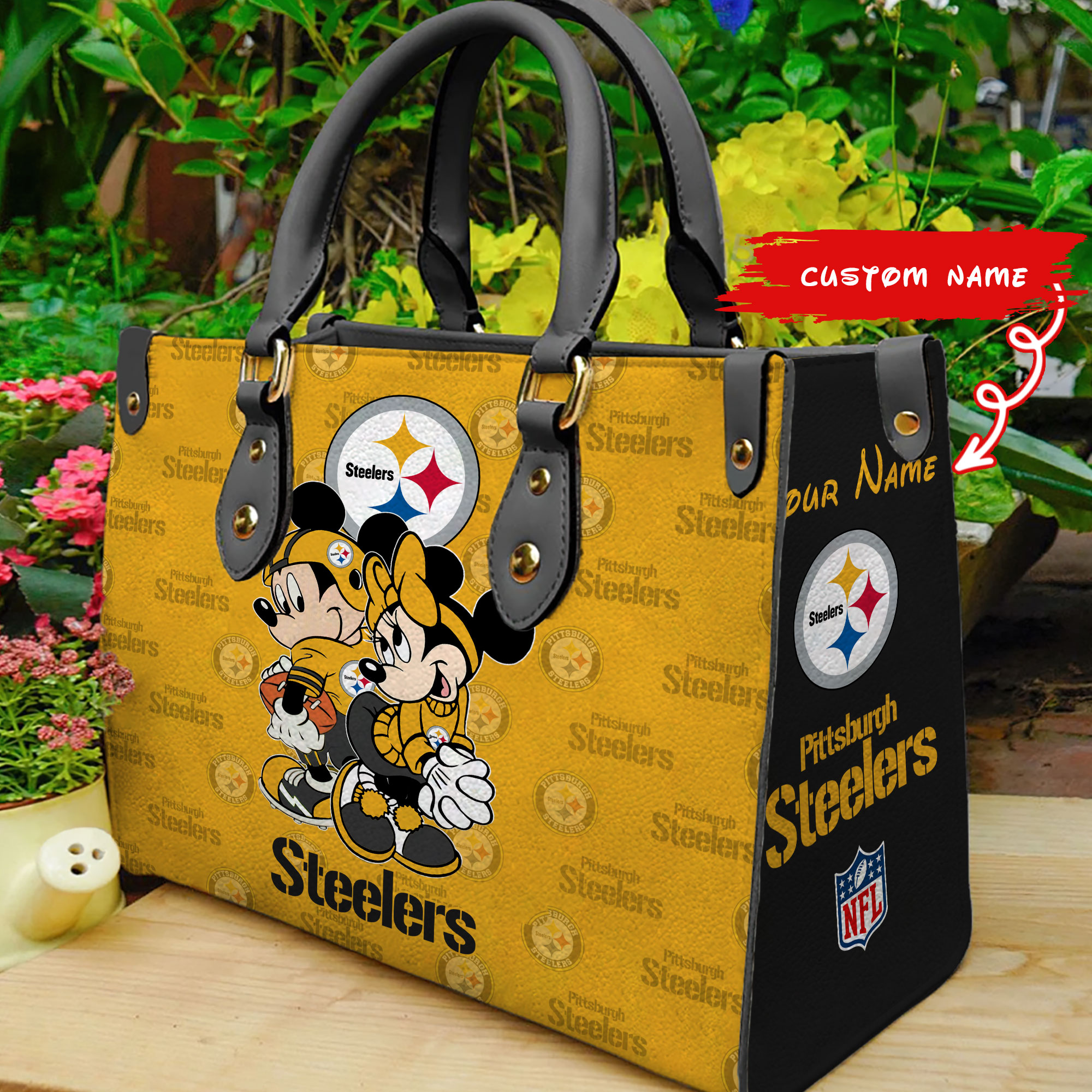 Pittsburgh Steelers Personalized Leather Hand Bag BB106 – Sportique ...