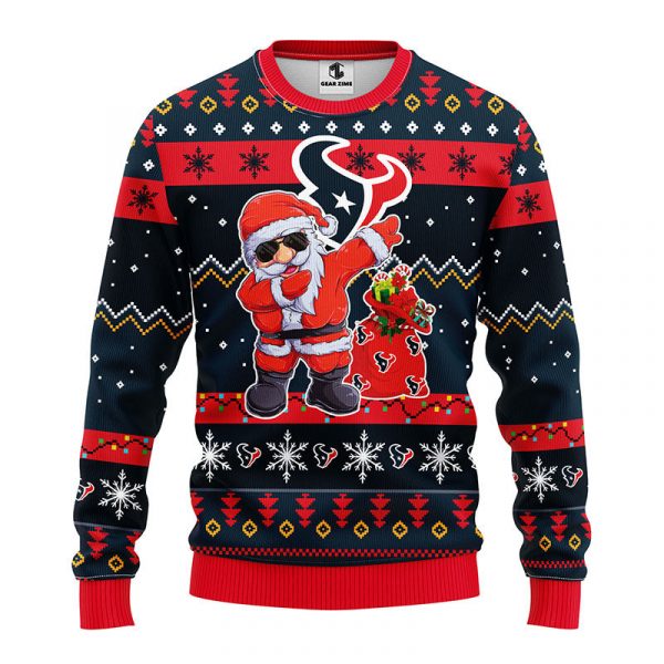 Houston Texans Dabbing Santa Claus Ugly Christmas Sweater BGSWT167