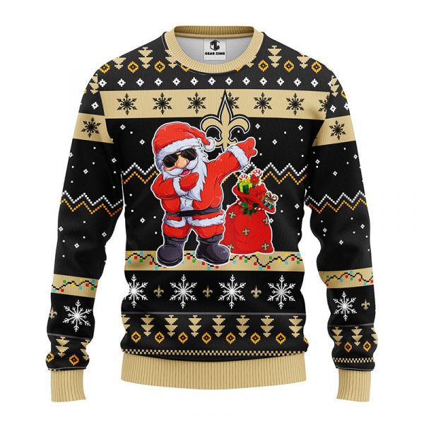 New Orleans Saints Dabbing Santa Claus Ugly Christmas Sweater BGSWT175