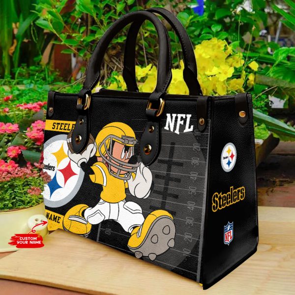 Pittsburgh Steelers Personalized Leather Hand Bag BBLTHB795