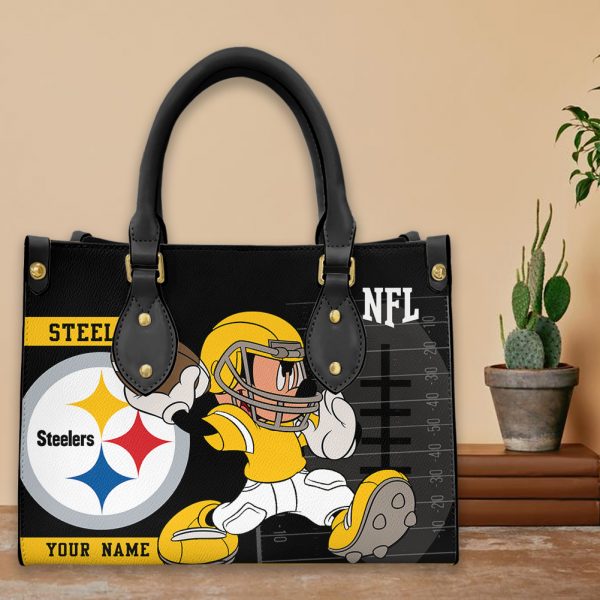 Pittsburgh Steelers Personalized Leather Hand Bag BBLTHB795 - Image 3