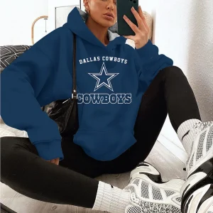 Dallas Cowboys Printed Hooded Pocket Pullover Hoodie AZCHD300