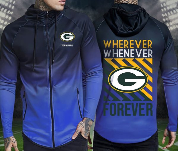 Green Bay Packers Personalized Hooded Sweatshirt Zip-up Sport S9HSZS012 - Image 3