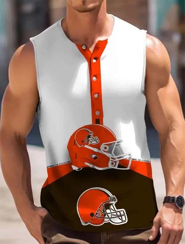 Cleveland Browns  Button Tank Tops Sleeveless Summer Shirt BTSSS070