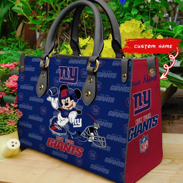 New York Giants Personalized Leather Hand Bag BB415