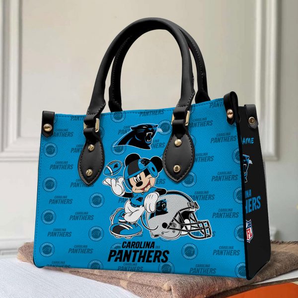 Carolina Panthers Personalized Leather Hand Bag BB434 - Image 3