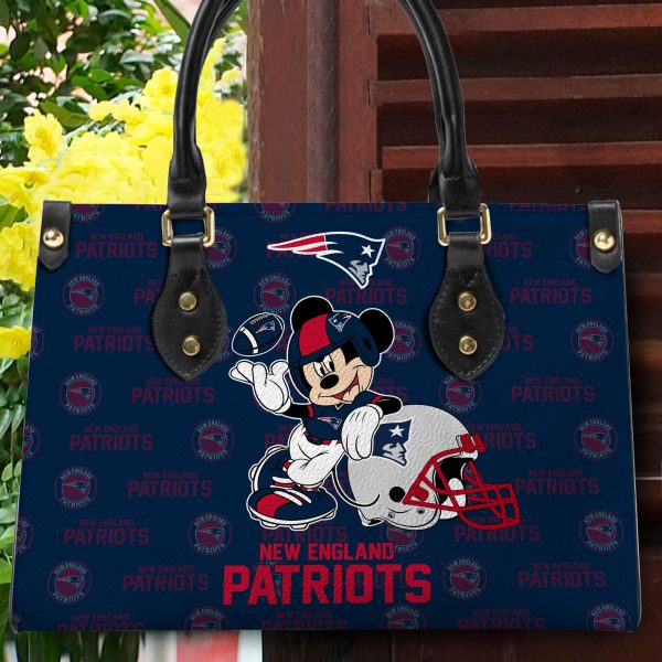 New England Patriots Personalized Leather Hand Bag BB420 - Image 2