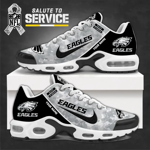 SPTBGTN558-Philadelphia Eagles Personalized Plus T-N Youth Sneakers