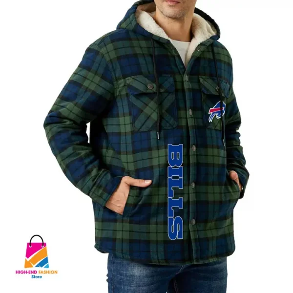 SPTS9MFHLS004- Buffalo Bills Men Fleece Hooded Long Sleeve - Image 5