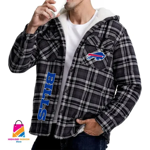 SPTS9MFHLS004- Buffalo Bills Men Fleece Hooded Long Sleeve - Image 7