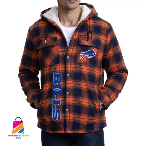 SPTS9MFHLS004- Buffalo Bills Men Fleece Hooded Long Sleeve - Image 8