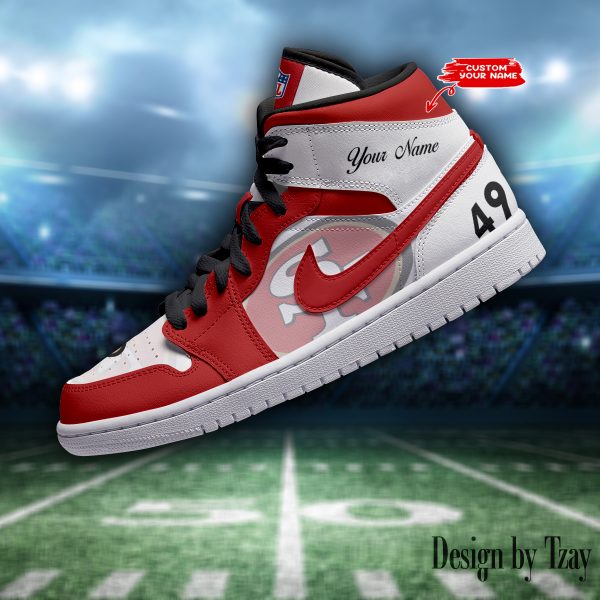 SPTBGAJ1S060-San Francisco 49ers NFL Air Jordan 1 Sneakers DV19 - Image 3