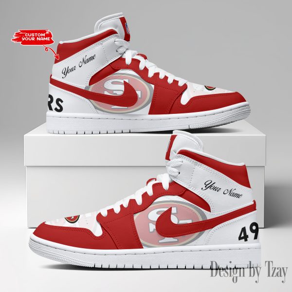 SPTBGAJ1S060-San Francisco 49ers NFL Air Jordan 1 Sneakers DV19 - Image 4