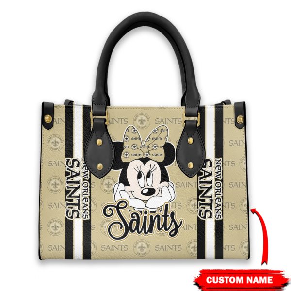 New Orleans Saints Personalized  Leather Hand Bag BBLTHB444