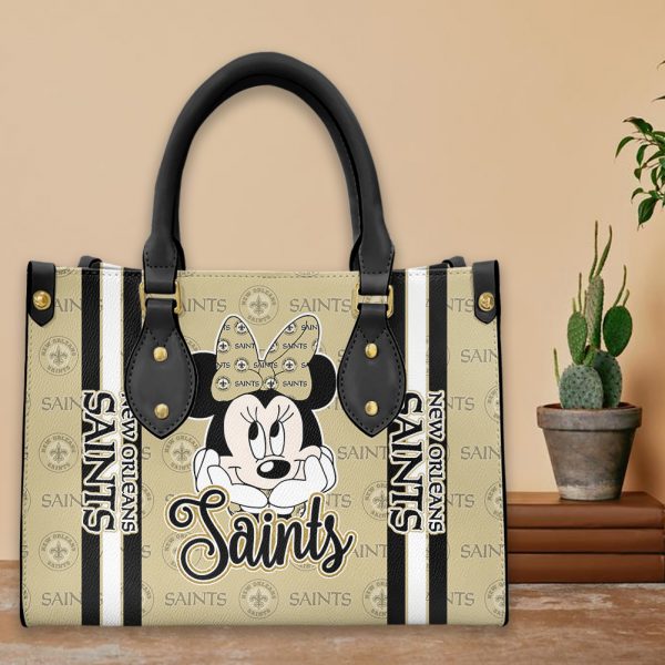 New Orleans Saints Personalized  Leather Hand Bag BBLTHB444 - Image 2