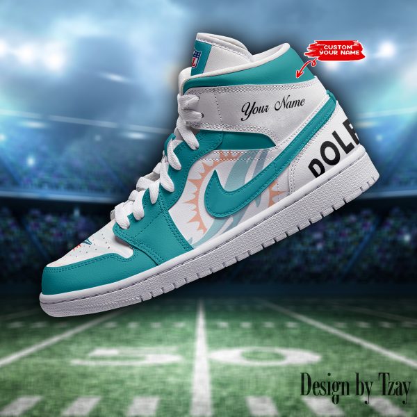 SPTBGAJ1S052-Miami Dolphins NFL Air Jordan 1 Sneakers DV19 - Image 2