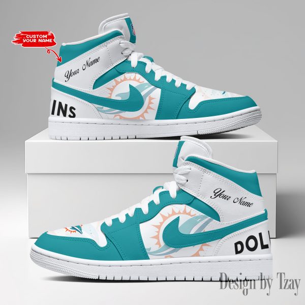SPTBGAJ1S052-Miami Dolphins NFL Air Jordan 1 Sneakers DV19 - Image 3