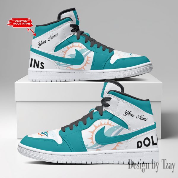 SPTBGAJ1S052-Miami Dolphins NFL Air Jordan 1 Sneakers DV19 - Image 4