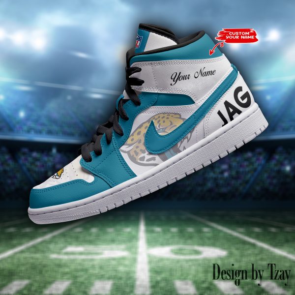 SPTBGAJ1S047-Jacksonville Jaguars NFL Air Jordan 1 Sneakers DV19 - Image 2