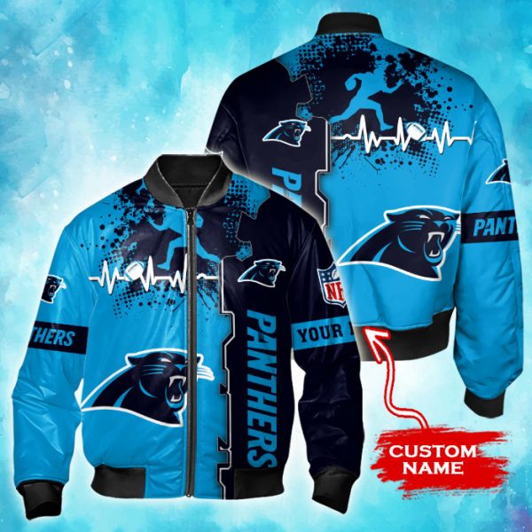 Carolina Panthers Personalized Thick Bomber Jacket CSBBT146