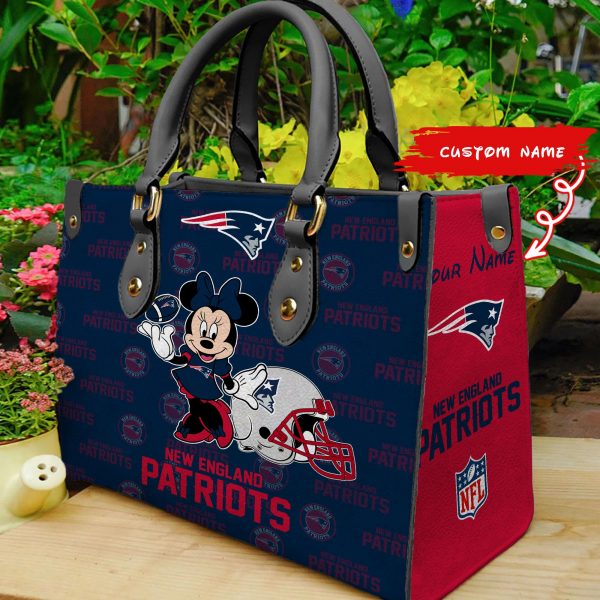 New England Patriots Personalized Leather Hand Bag BB388