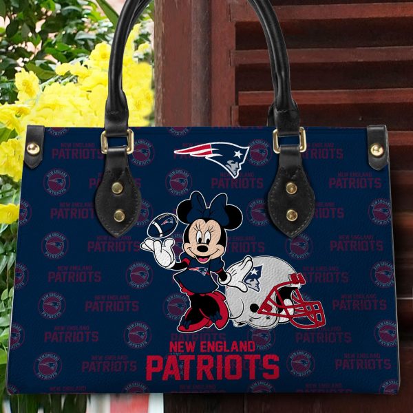 New England Patriots Personalized Leather Hand Bag BB388 - Image 3