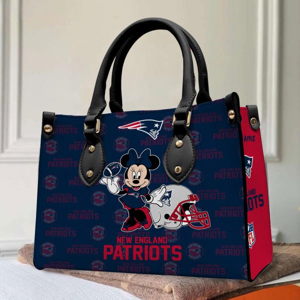 New England Patriots Personalized Leather Hand Bag BB388 - Image 2