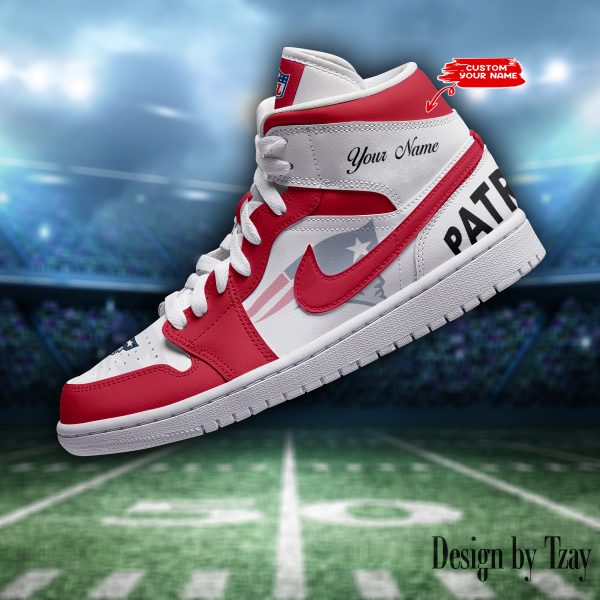 SPTBGAJ1S054-New England Patriots NFL Air Jordan 1 Sneakers DV19 - Image 2