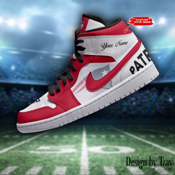 SPTBGAJ1S054-New England Patriots NFL Air Jordan 1 Sneakers DV19 - Image 3