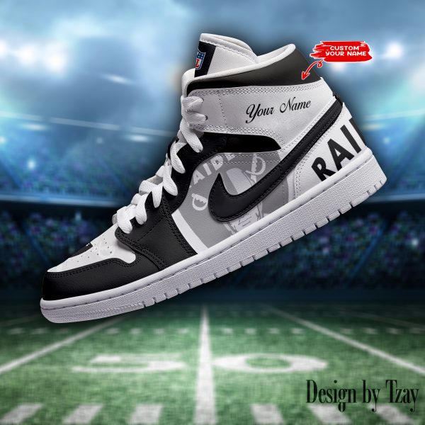 SPTBGAJ1S049-Las Vegas Raiders NFL Air Jordan 1 Sneakers DV19 - Image 2