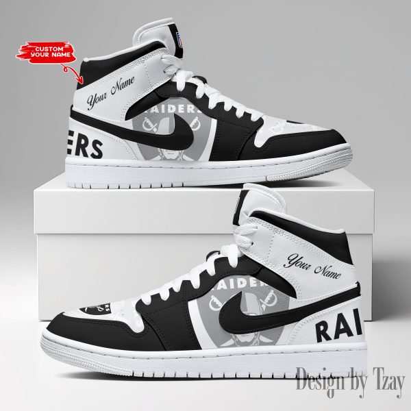 SPTBGAJ1S049-Las Vegas Raiders NFL Air Jordan 1 Sneakers DV19 - Image 3
