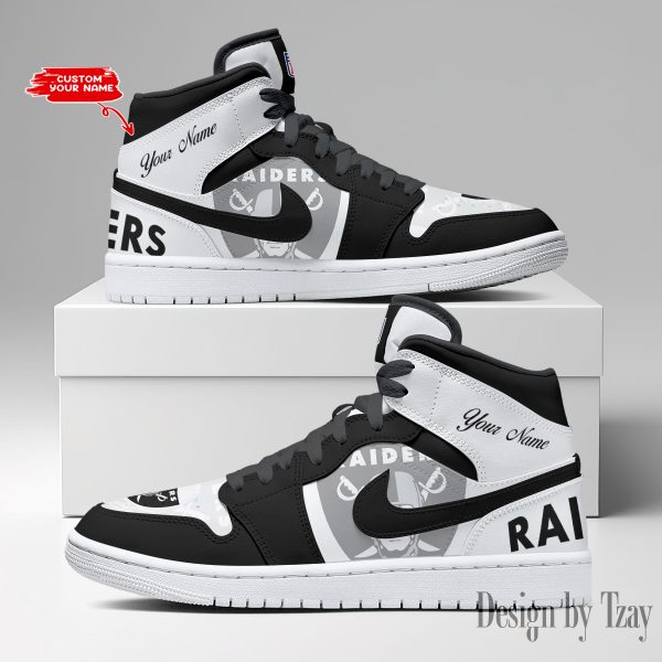 SPTBGAJ1S049-Las Vegas Raiders NFL Air Jordan 1 Sneakers DV19 - Image 4