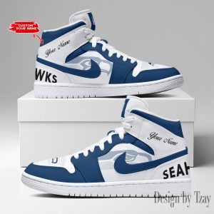 SPTBGAJ1S061-Seattle Seahawks NFL Air Jordan 1 Sneakers DV19