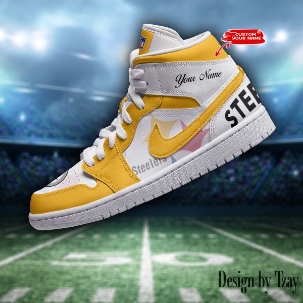 SPTBGAJ1S059-Pittsburgh Steelers NFL Air Jordan 1 Sneakers DV19 - Image 4