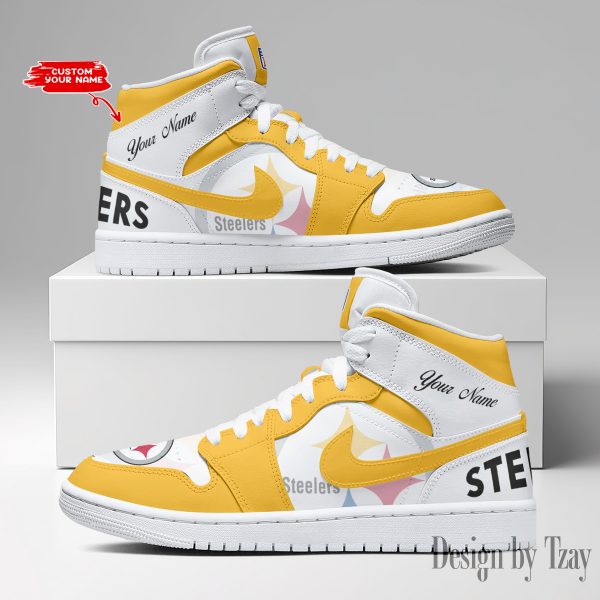 SPTBGAJ1S059-Pittsburgh Steelers NFL Air Jordan 1 Sneakers DV19 - Image 2