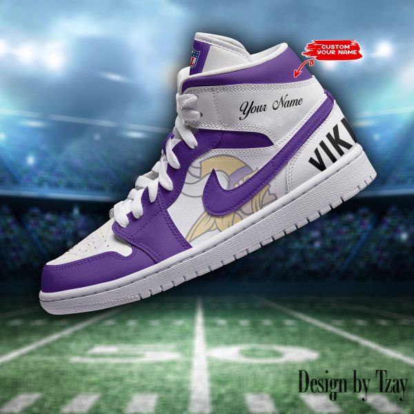 SPTBGAJ1S053-Minnesota Vikings NFL Air Jordan 1 Sneakers DV19 - Image 2