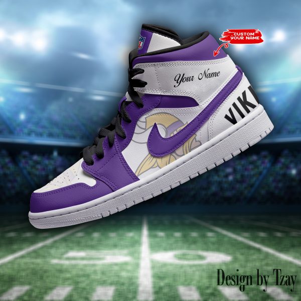 SPTBGAJ1S053-Minnesota Vikings NFL Air Jordan 1 Sneakers DV19
