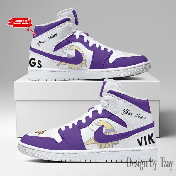 SPTBGAJ1S053-Minnesota Vikings NFL Air Jordan 1 Sneakers DV19 - Image 3