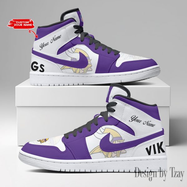 SPTBGAJ1S053-Minnesota Vikings NFL Air Jordan 1 Sneakers DV19 - Image 4