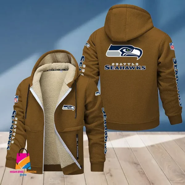 Seattle Seahawks Multicolor Thickened Zipper Hoodies ANZTZH029 - Image 2