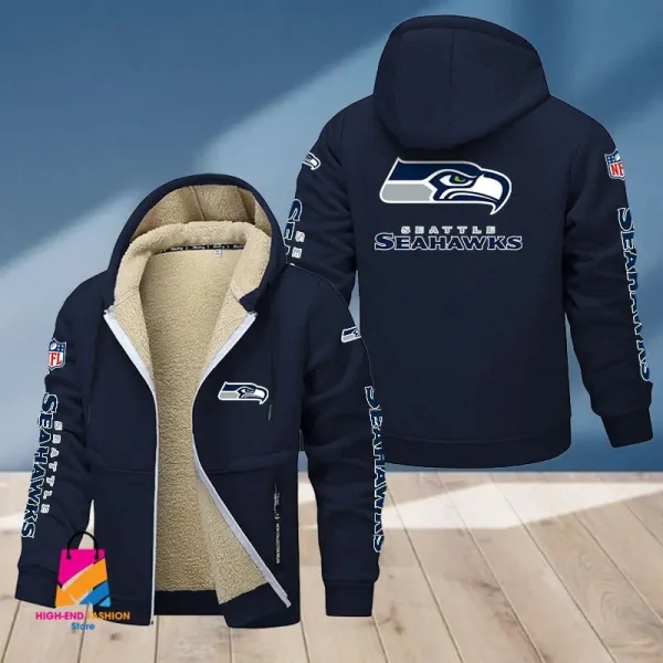 Seattle Seahawks Multicolor Thickened Zipper Hoodies ANZTZH029 - Image 3