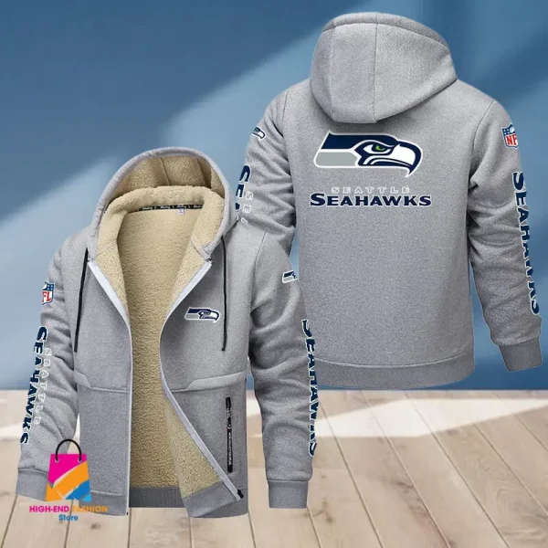 Seattle Seahawks Multicolor Thickened Zipper Hoodies ANZTZH029 - Image 4