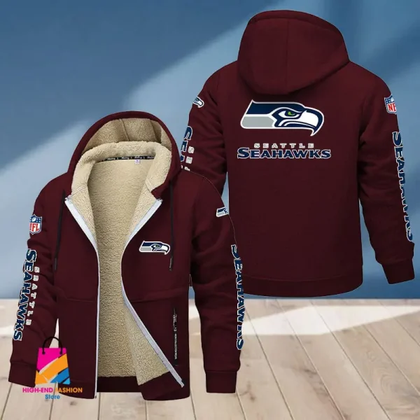 Seattle Seahawks Multicolor Thickened Zipper Hoodies ANZTZH029 - Image 5